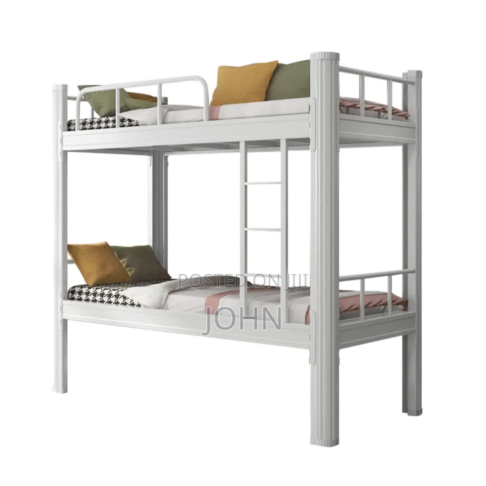 Single 200 by 100cm Metal Bunk Bed White
