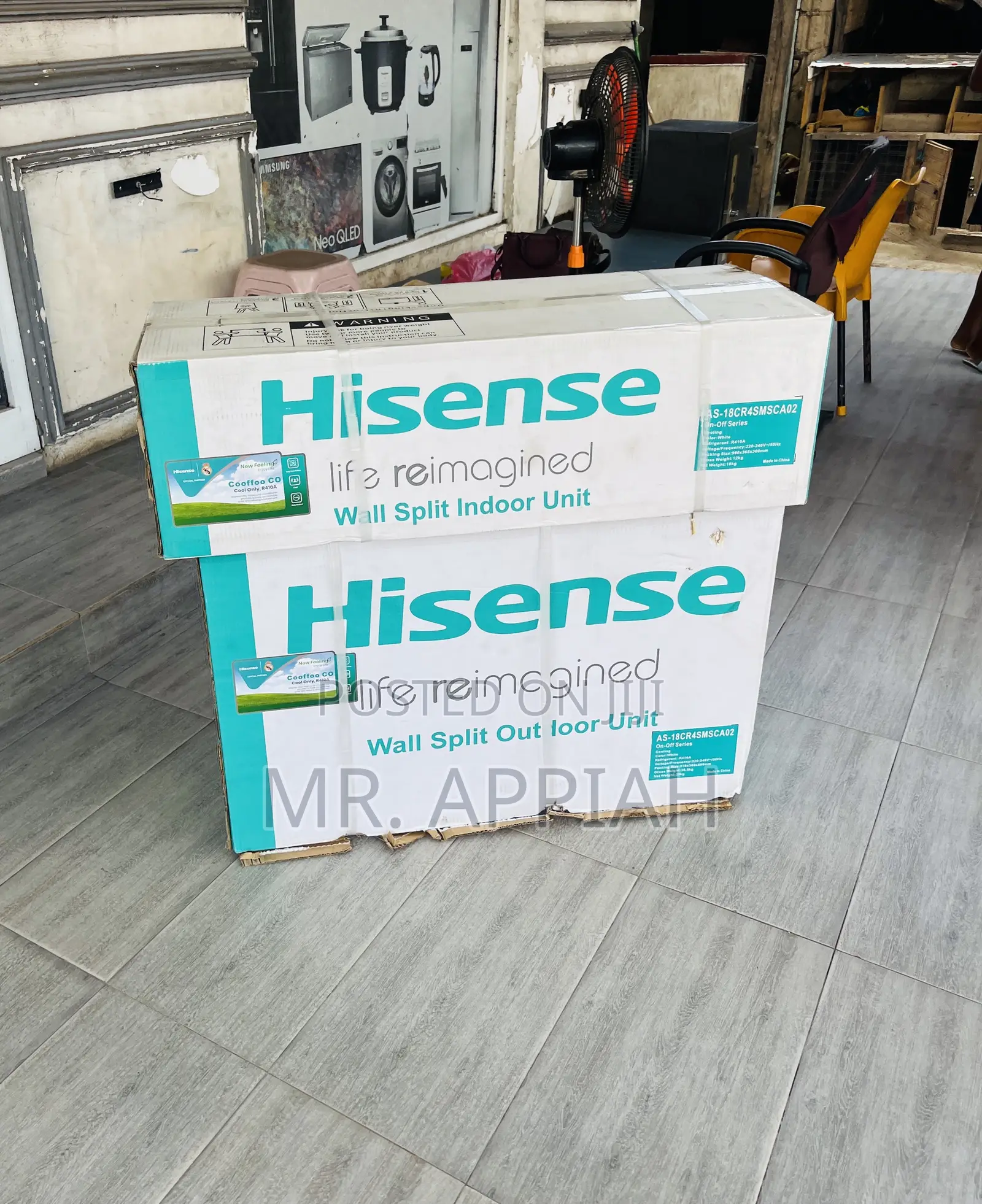 Sealed in Box Hisence 2.0hp Split Type Air Conditioner.