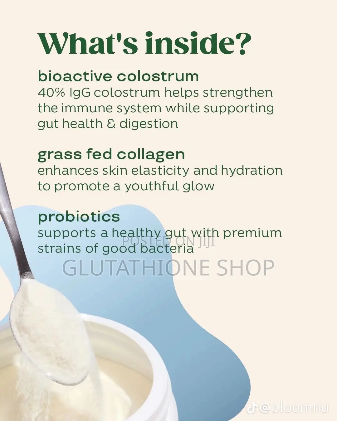 Bloom Nutrition Bovine Colostrum Powder for Gut Health