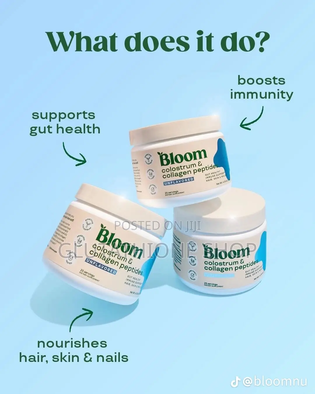 Bloom Nutrition Bovine Colostrum Powder for Gut Health