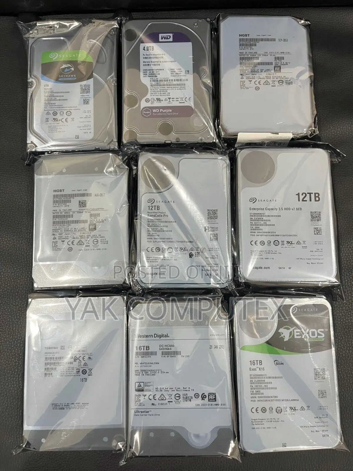 Hard Drive 3.5" 1tb 2tb 3tb 4tb 6tb 12tb 16tb Sata HDD CCTV