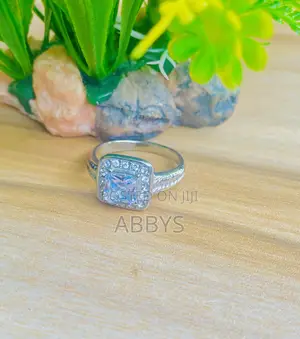 Silver Square Cut Engagemen/Promise Ring