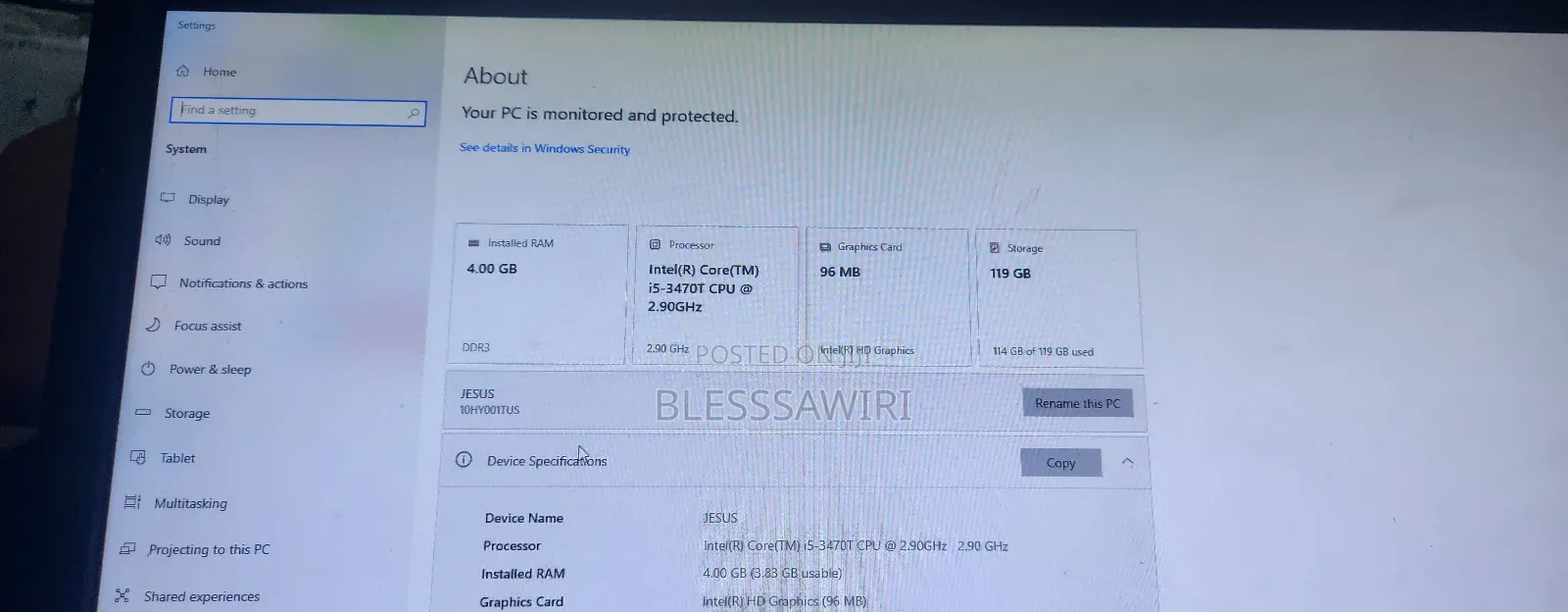 Desktop Computer Lenovo 4GB Intel Core i5 SSD 128GB