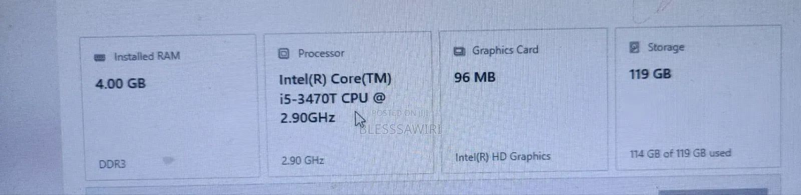 Desktop Computer Lenovo 4GB Intel Core i5 SSD 128GB