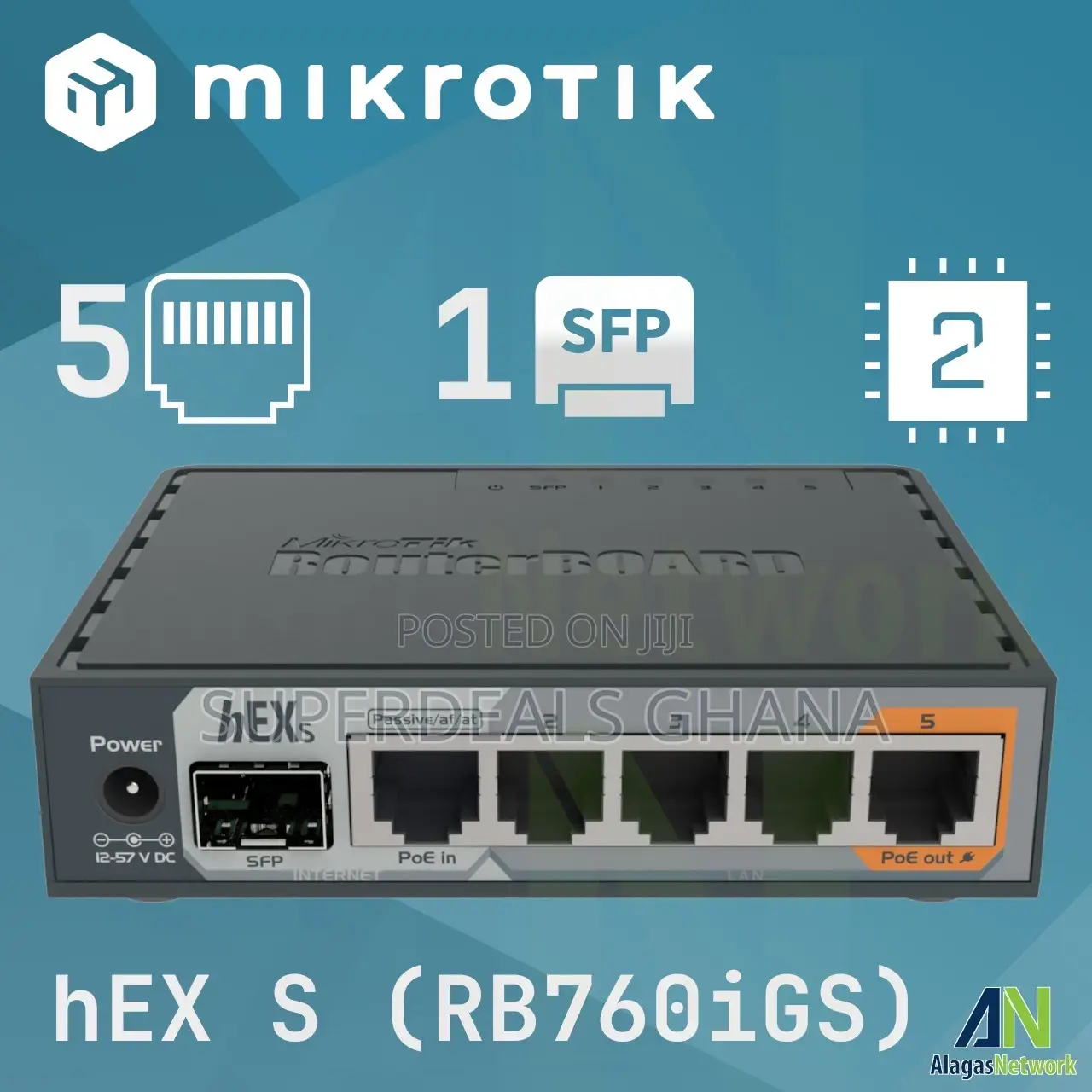 Mikrotik Router Hex S Rb760igs | 5x Gigabit Ethernet