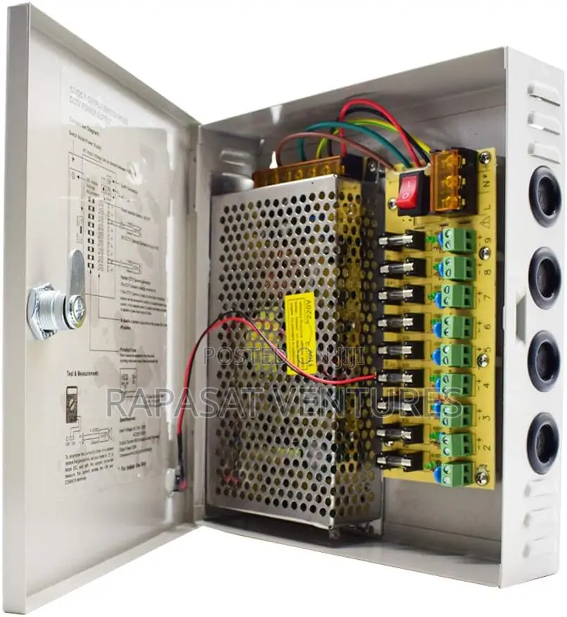 9 Channel CCTV Power Supply 12v 10a