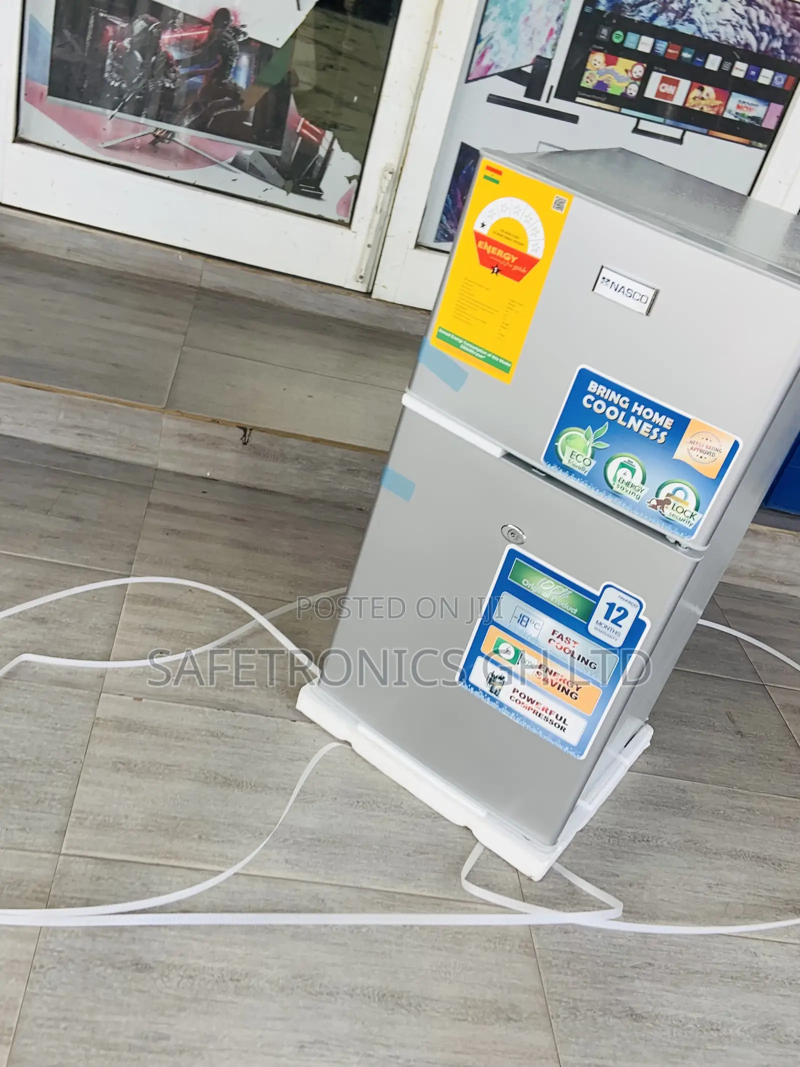 Get Lockable Doubledoor Nasf2-120 Topfreezer Grey Fridge 90l