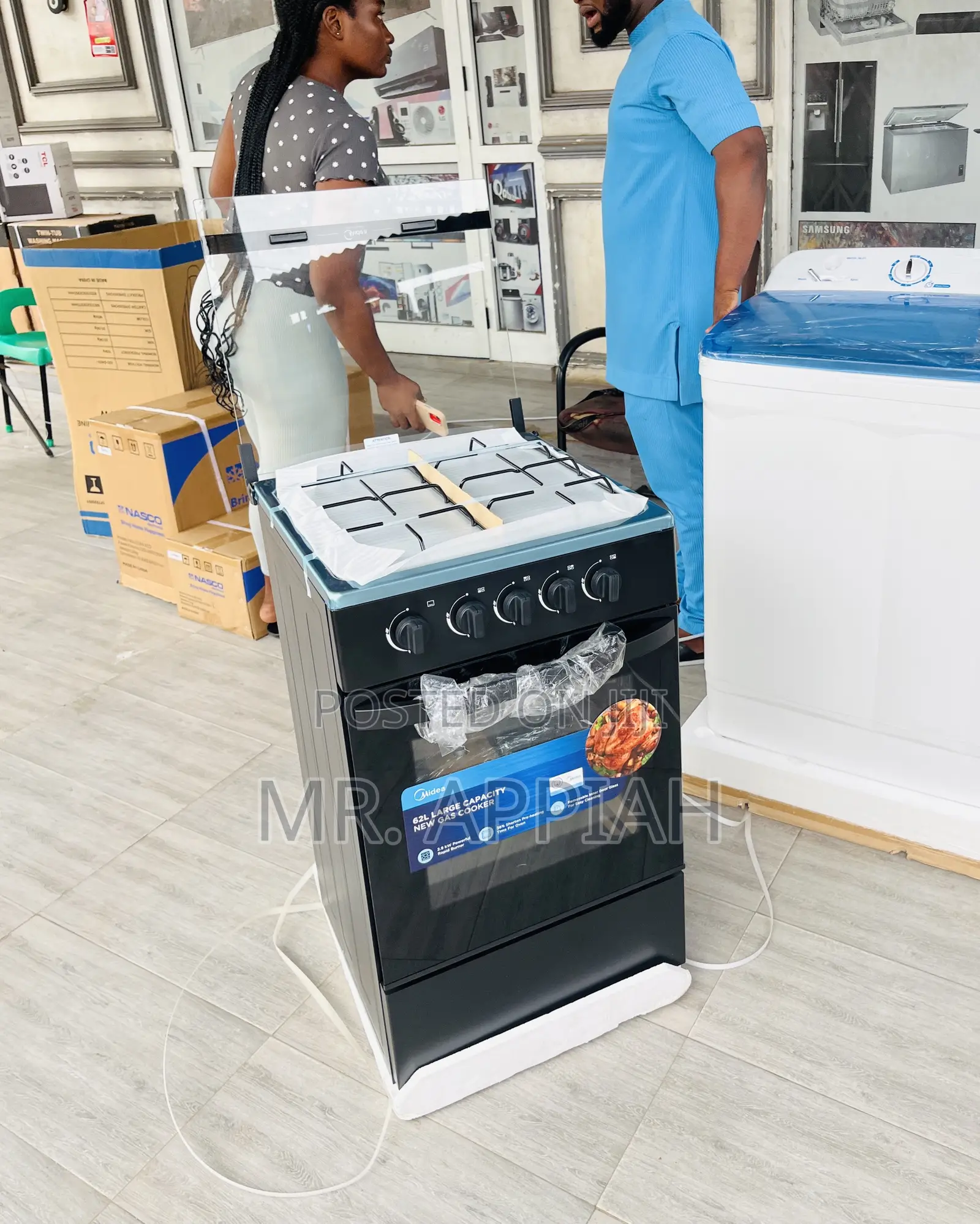 Sealed in Box Gas Oven Midea 4 Burner With Grill.