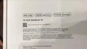 New Laptop Apple MacBook Air 24GB Apple M4 SSD 512GB