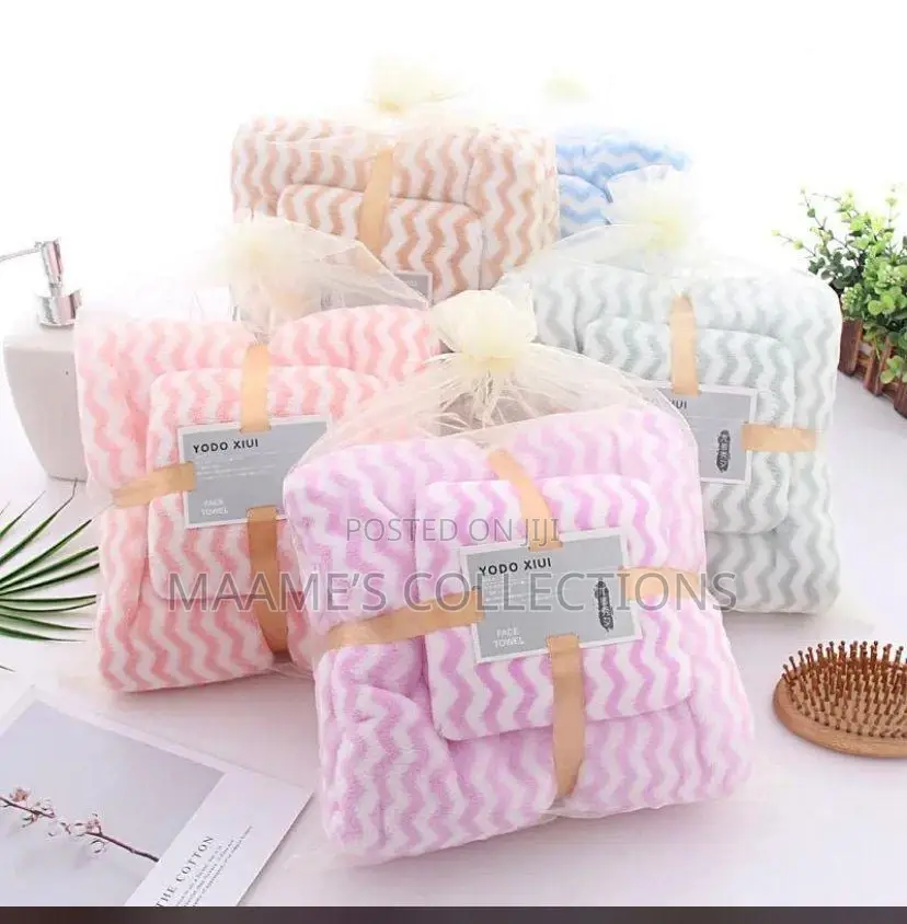 Luxurious Wave Towel Pattern Set ( 3 in 1)