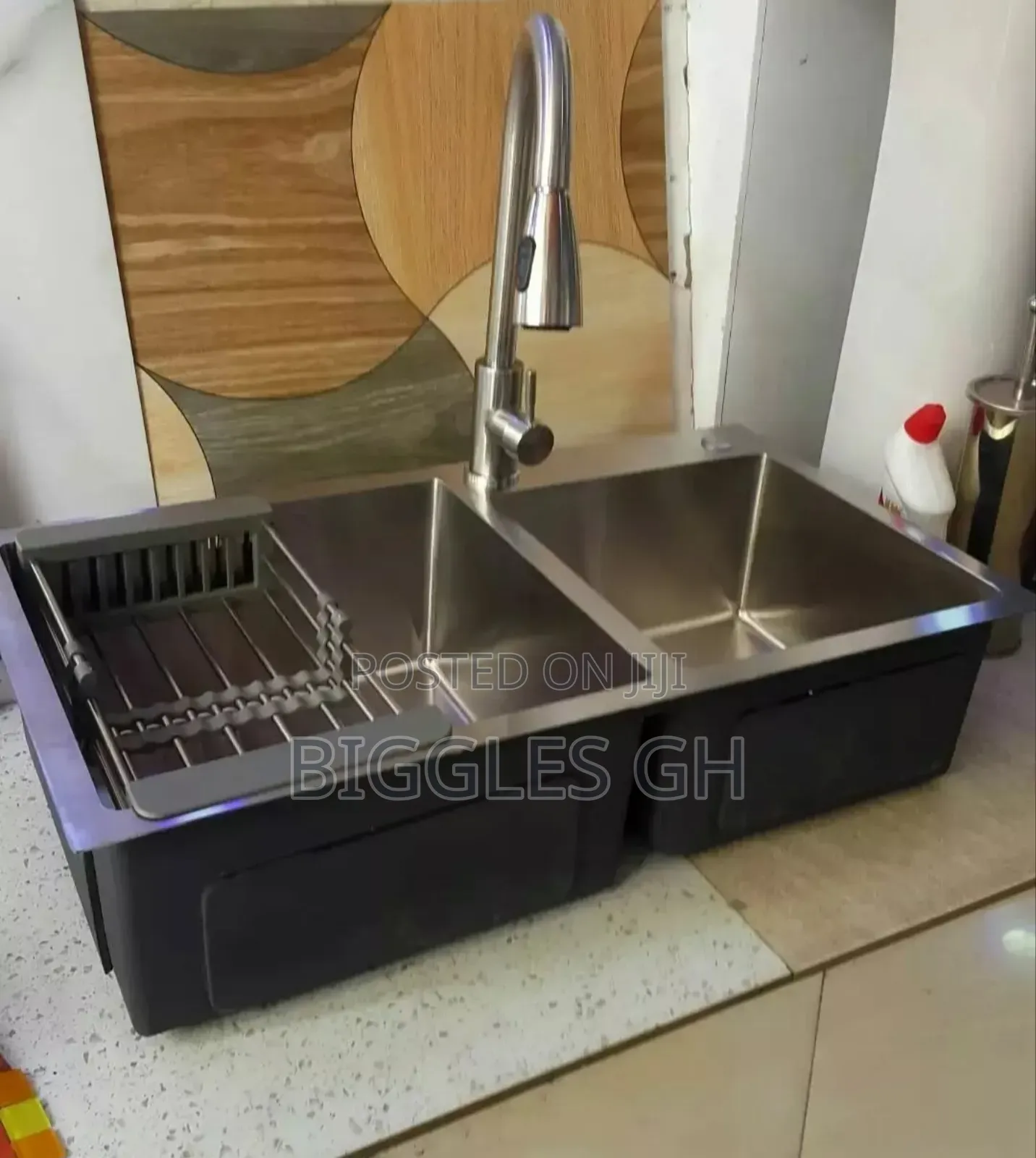 Double Bowl Armless Sink + Tap
