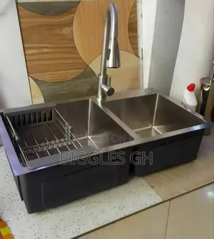 Double Bowl Armless Sink + Tap
