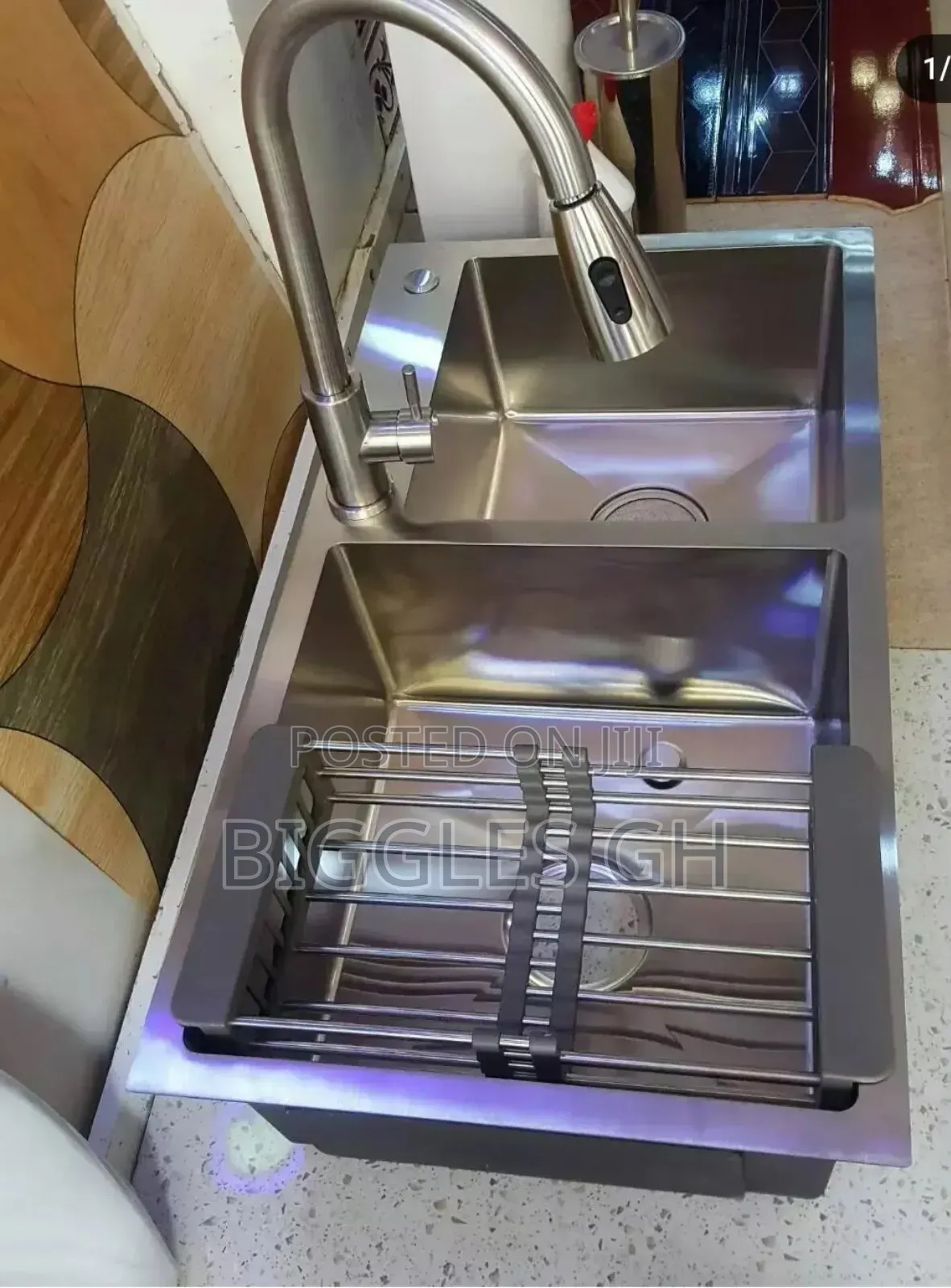 Double Bowl Armless Sink + Tap