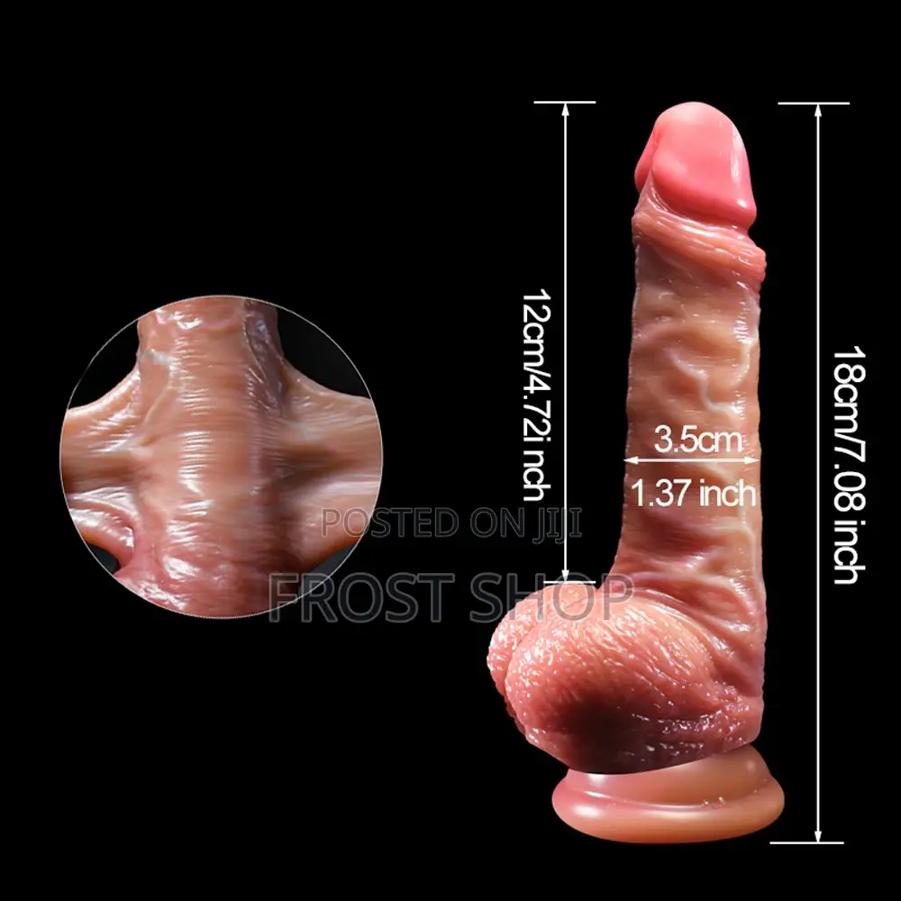 Realistic Brown Veins Texture Suction Cup Dildo With Balls