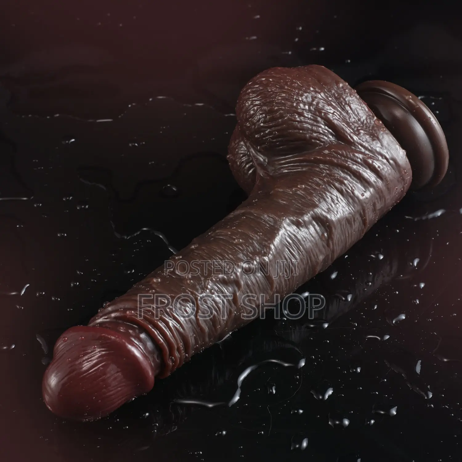 Realistic Brown Veins Texture Suction Cup Dildo With Balls