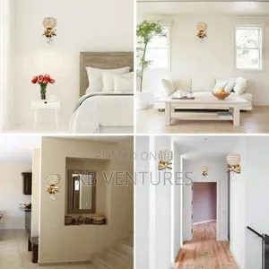 Led Satellite Crystal Wall Lamp With Light Source - Gold