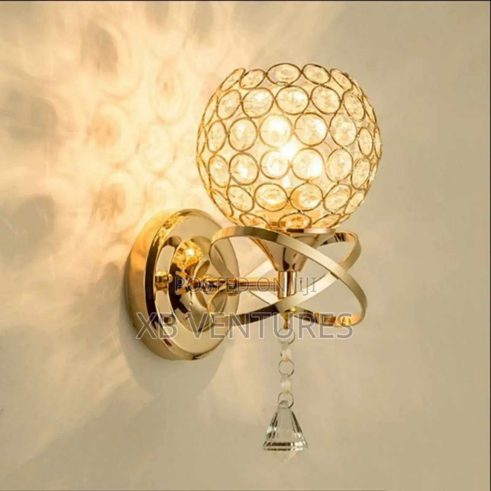 Led Satellite Crystal Wall Lamp With Light Source - Gold
