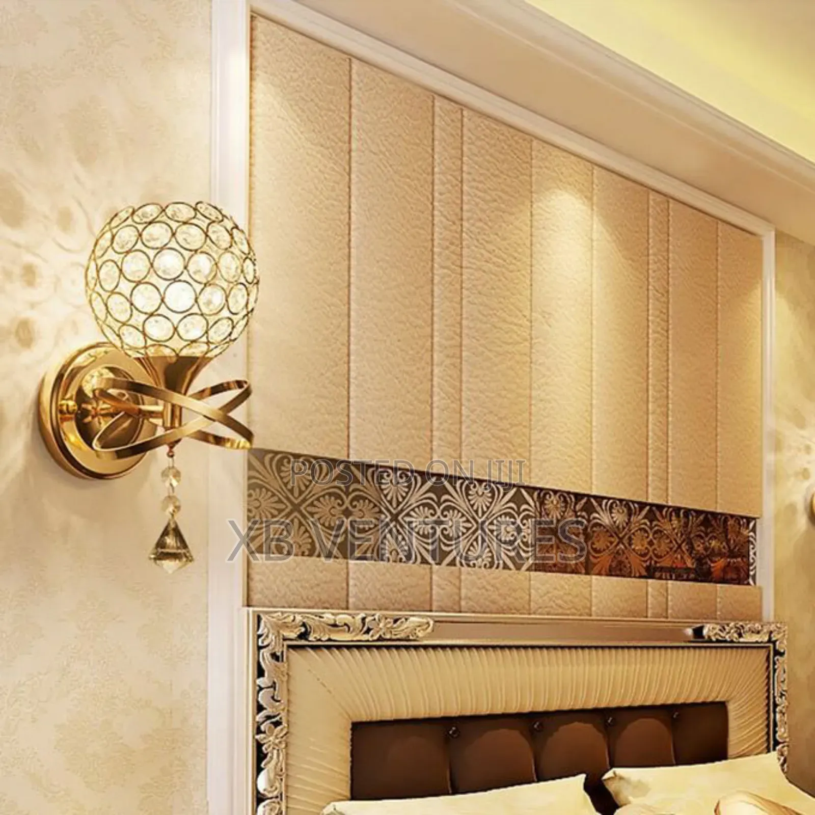 Led Satellite Crystal Wall Lamp With Light Source - Gold