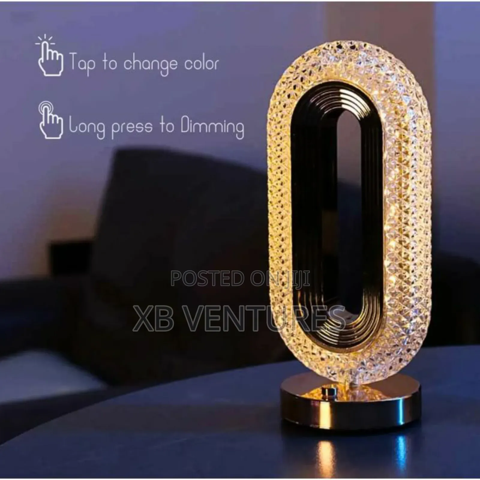 Oval Crystal, Usb Rechargeable Interior Decor Table Lamp