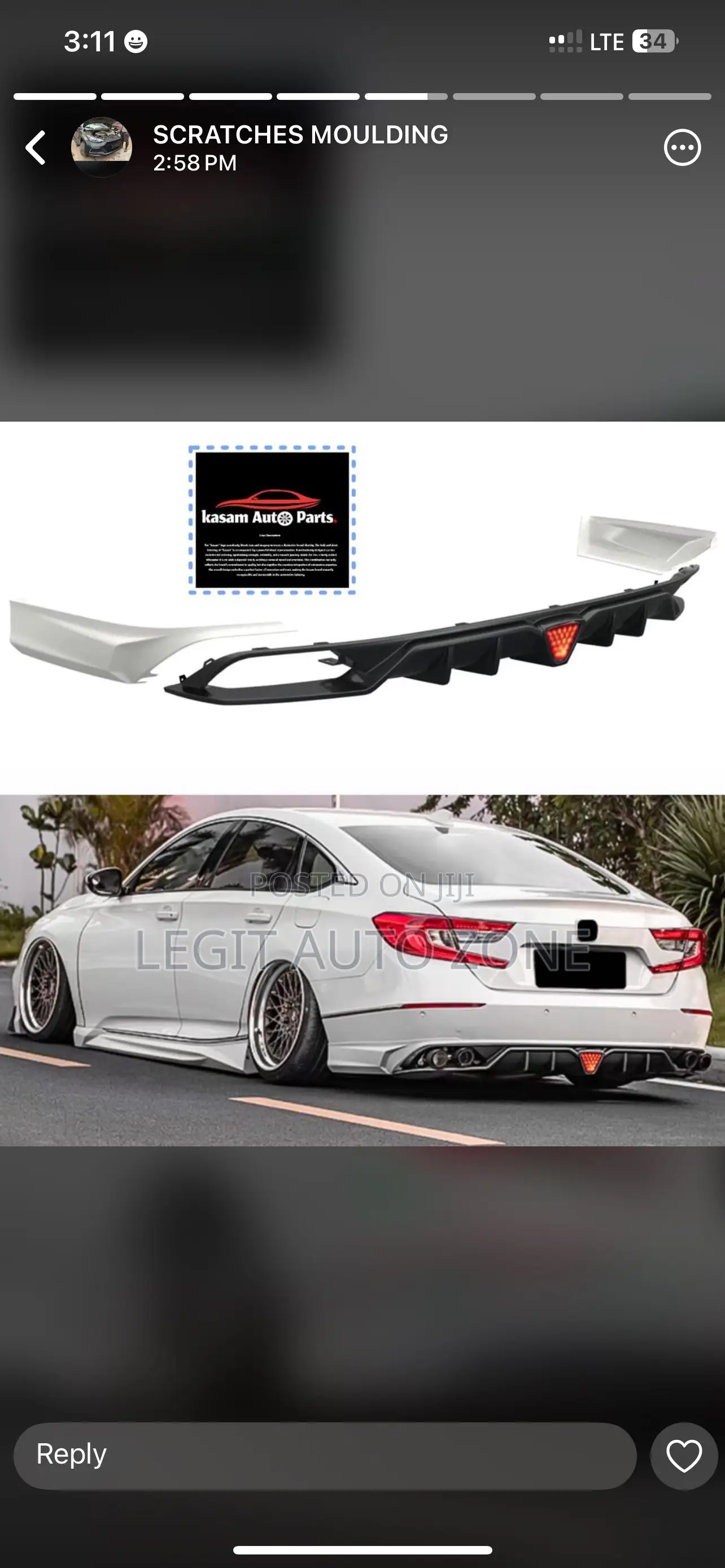Honda Accord 2018,2021 Back Bumper Diffuser