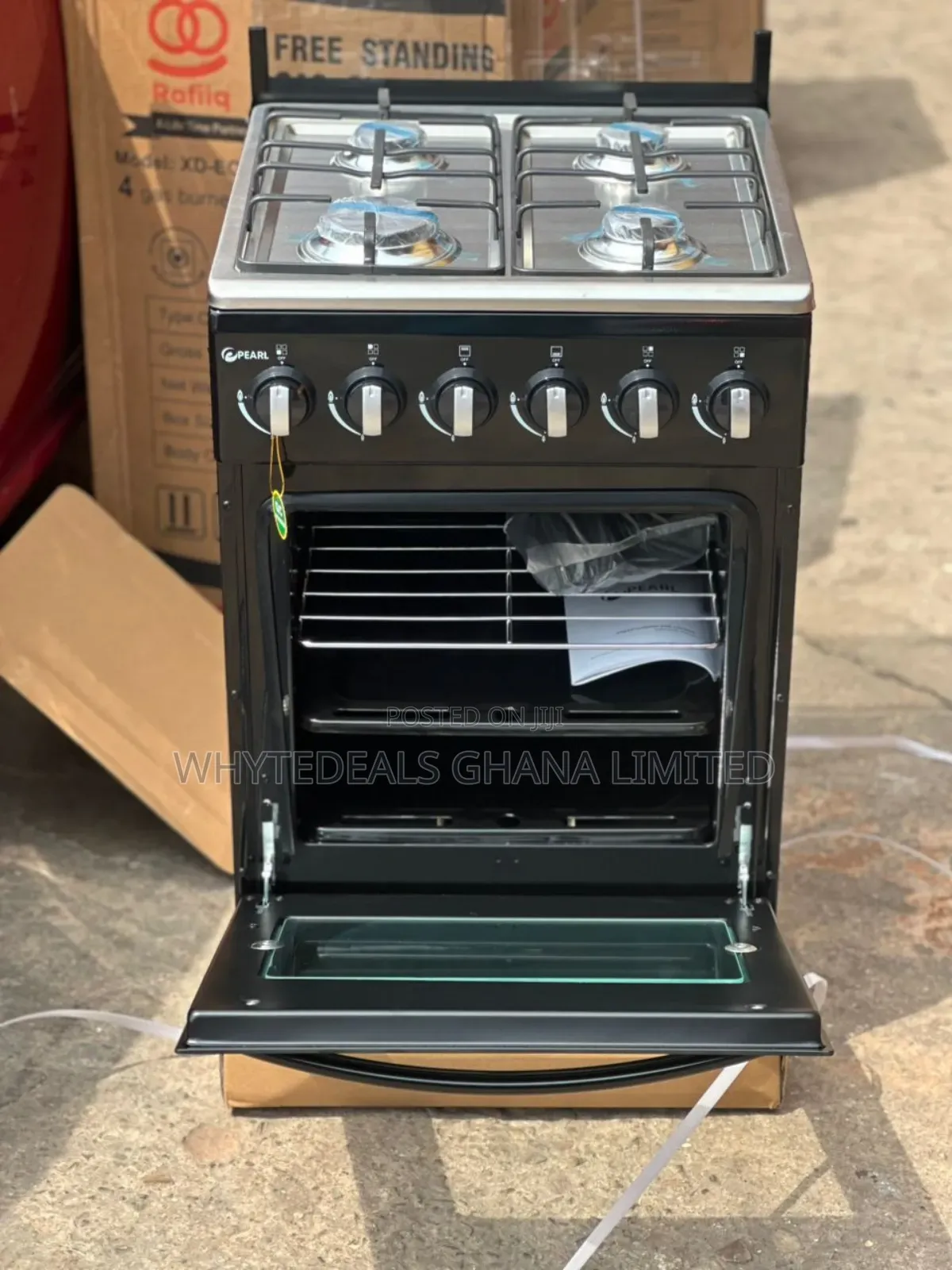 Pearl Gas Cooker| 4_burners| 50x50| Grill| Oven|Led Light|New|Warranty