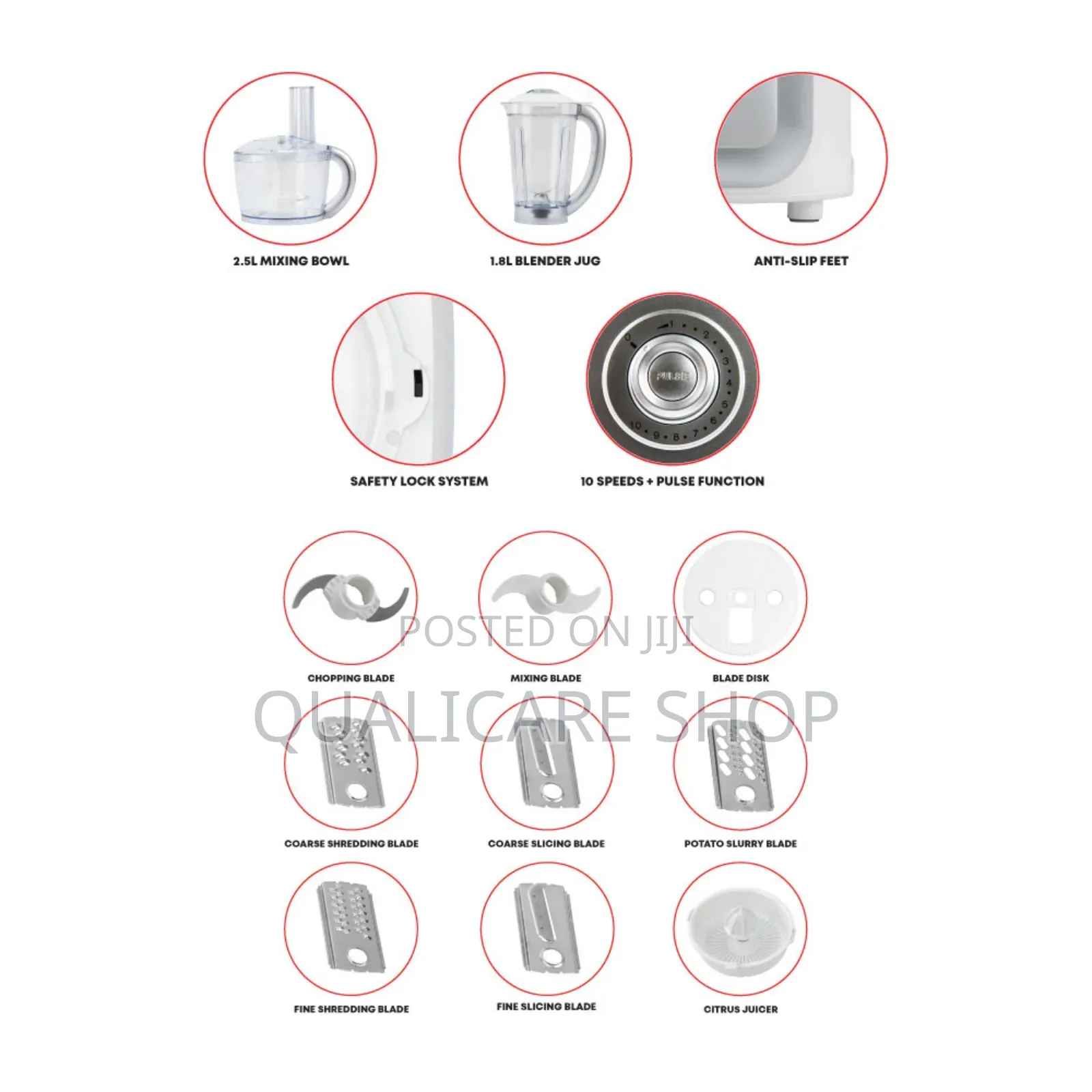 SQP 1.8 Litres Blender + 2.5 Litres Food Processor