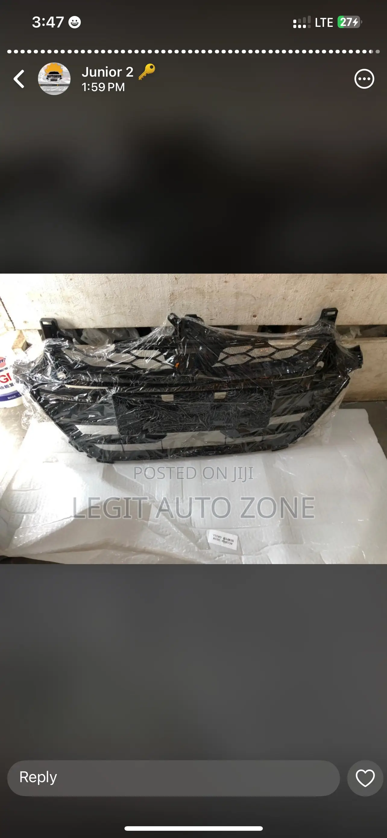 Honda Accord 2018,2019,2020, Down Grill Available