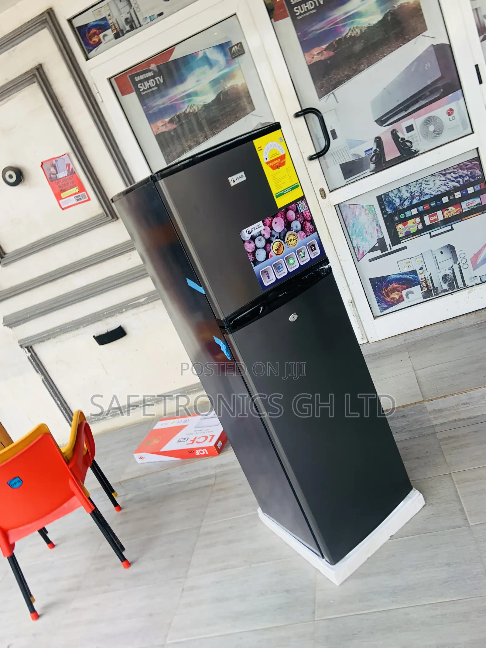 Premium 165l Topfreezer Pearl Doubledoor Dark Grey Fridge