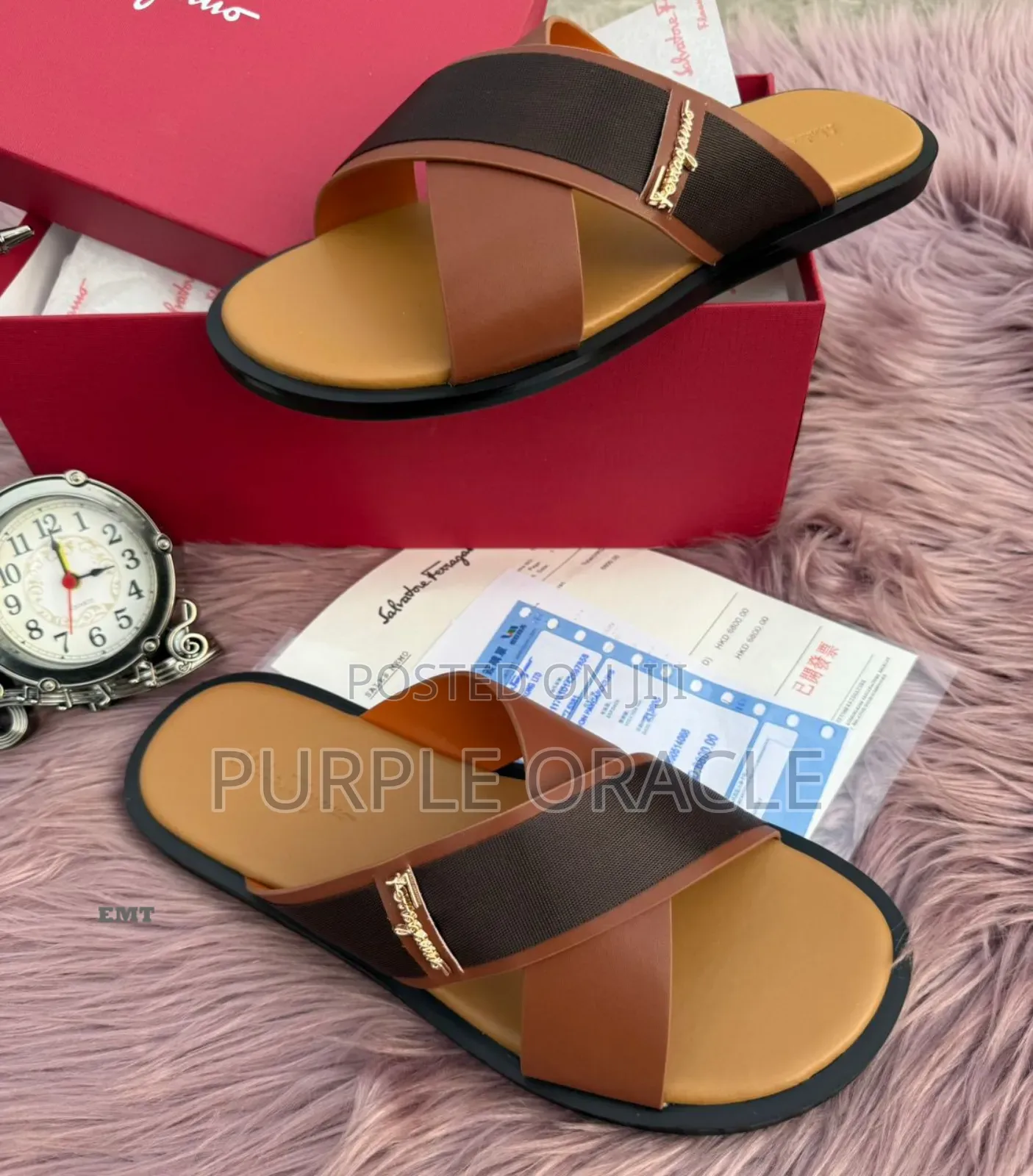 Louis Vuitton Men's Slides in Black Leather