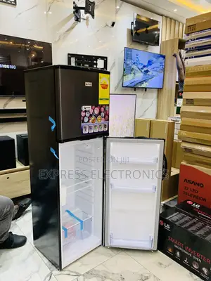 Quality Sleek Black Fridge Double Door 165l Pearl