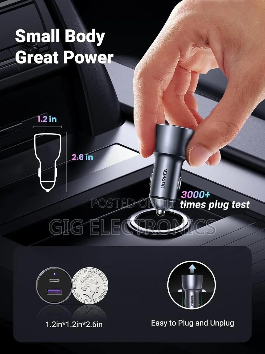 Ugreen Fast Car Charger - Cd213