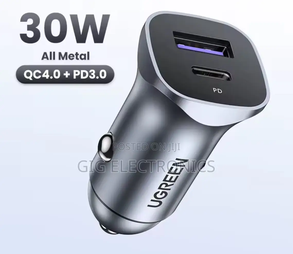 Ugreen Cd130 30w Usb C Usb A Car Charger