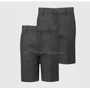 Two Pack Boy's School Shorts Grey