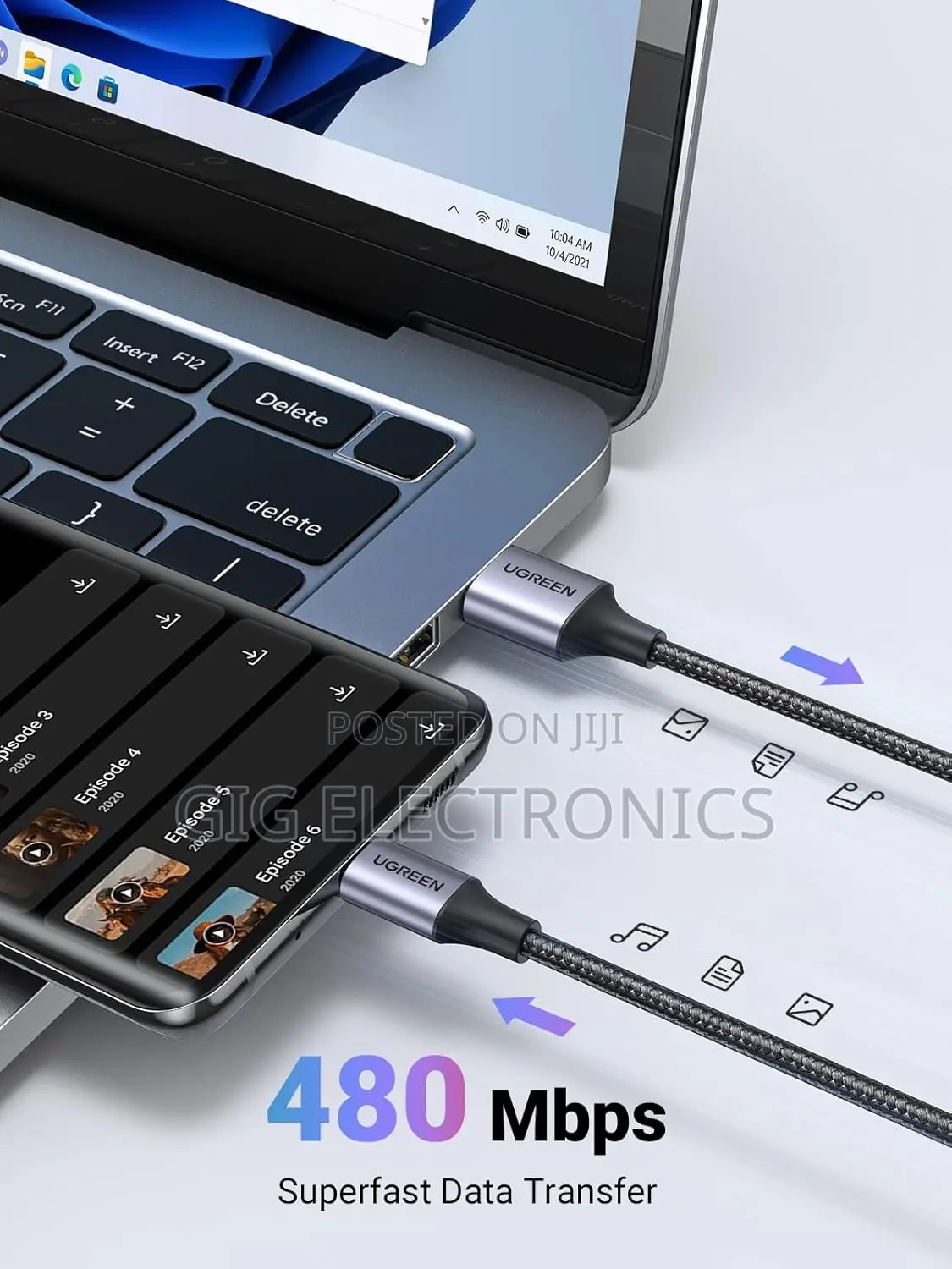 Ugreen 3a Fast Charge Usb a to C Cable Braided Usb C 1m
