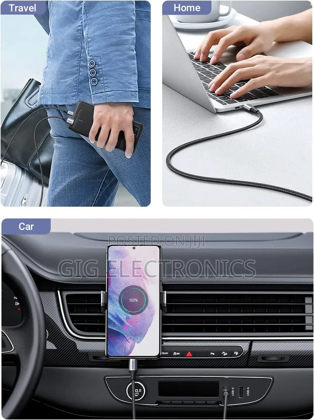 Ugreen 3a Fast Charge Usb a to C Cable Braided Usb C 1m