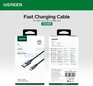 Photo - Ugreen Us288 3a Fast Charge Usb a to Usb C Cable Braided 2m
