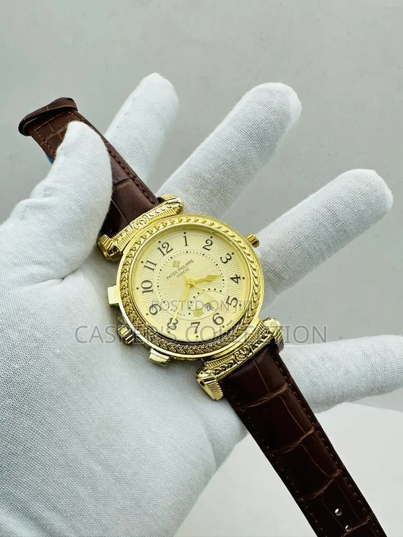 Quality 2 Face Patek Philippe Leather Watch