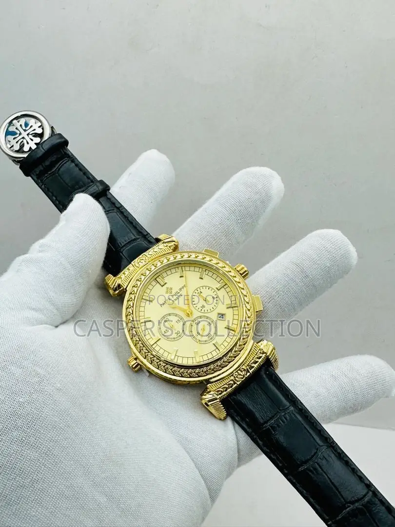 Quality 2 Face Patek Philippe Leather Watch