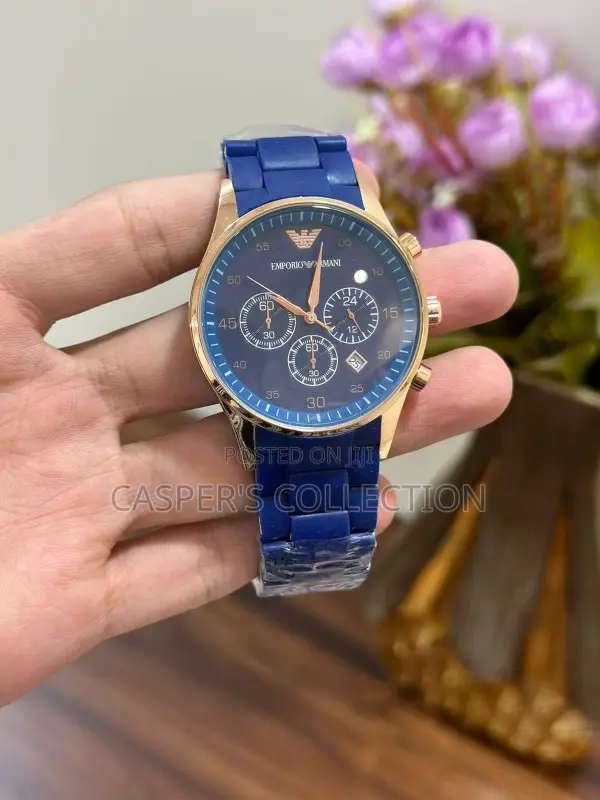 Emporio Armani Analog Silicon Royal Blue Dial Men's Watch