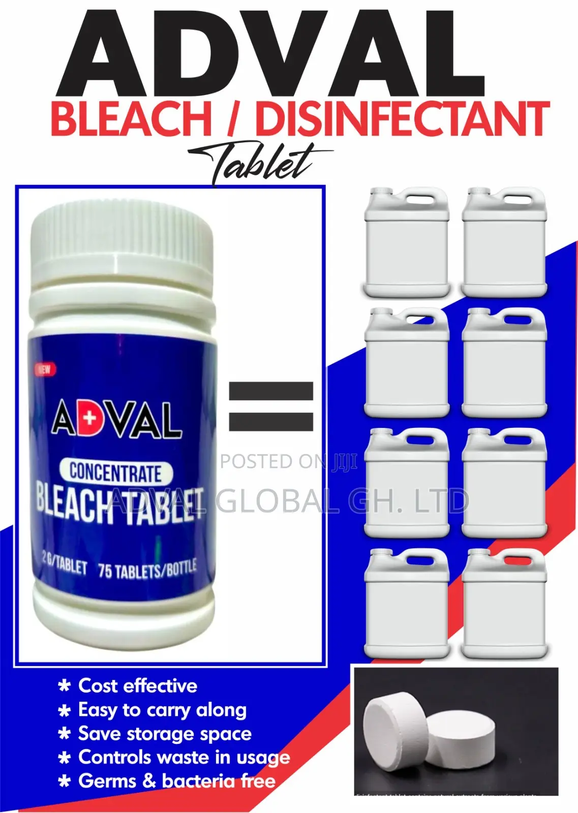 Adval Bleach Disinfectant Tablets