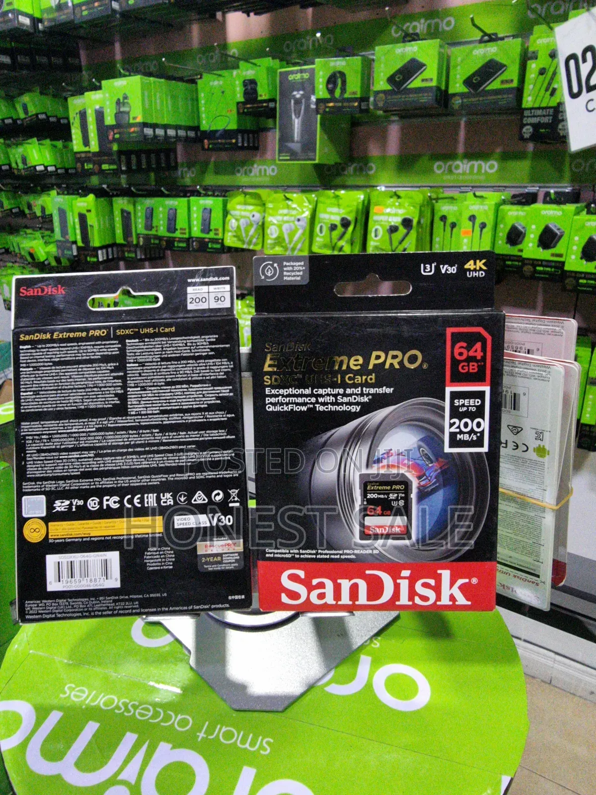 Sandisk 64gb 200mb/S Extreme Pro Uhs-I SDHC Memory Card