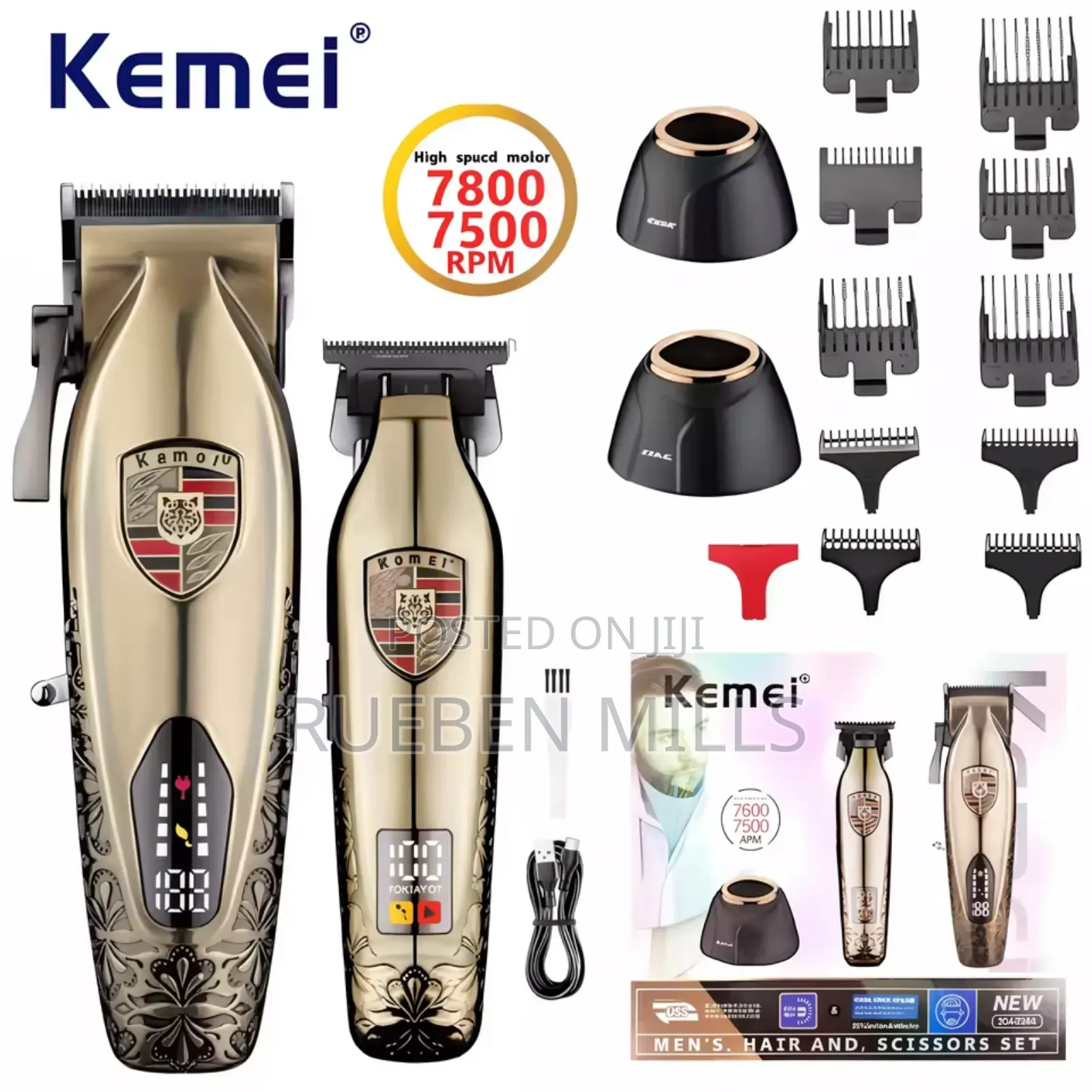 2 in 1 Professional Cordless Hair Cutter Barbering Machine