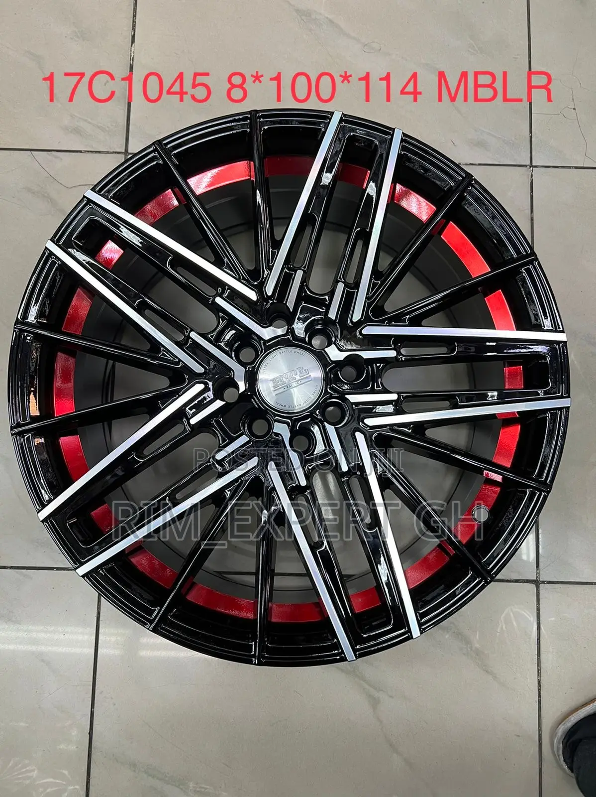 Rim 17 4 Holes Black With Red