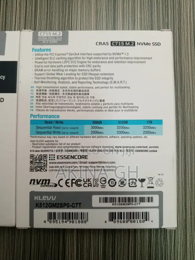 Klevv M.2 Nvme Pcie 3d Nand 512gb SSD 2