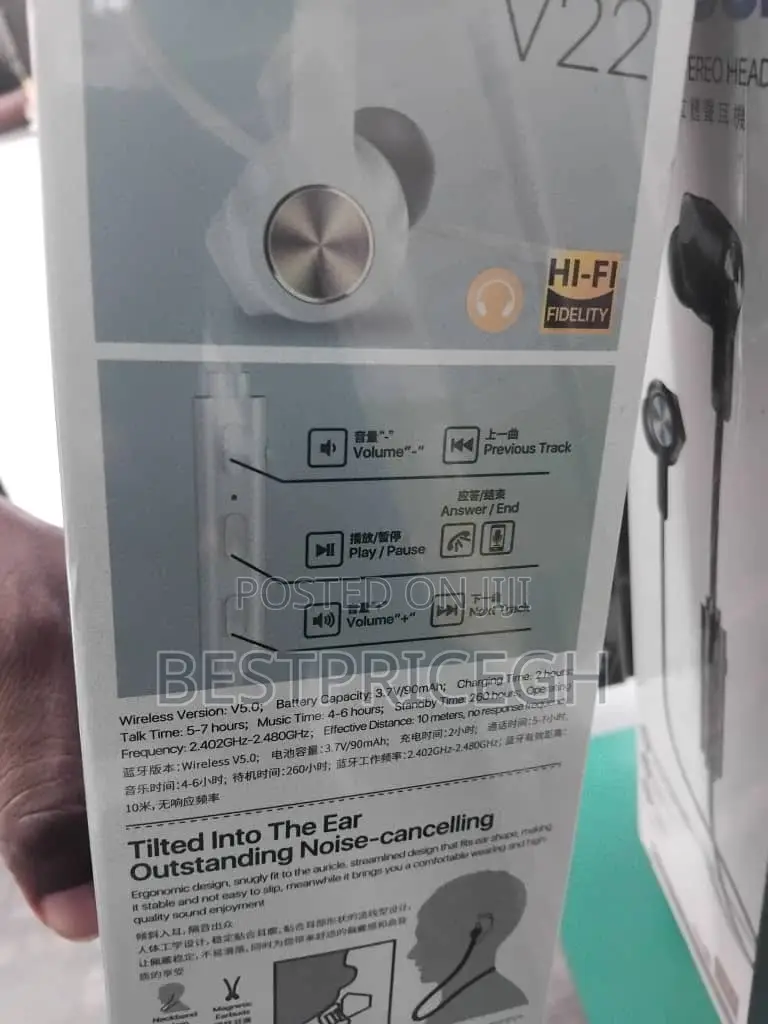 Wk V22 Bluetooth 5.0 Magnetic Bluetooth Earphone
