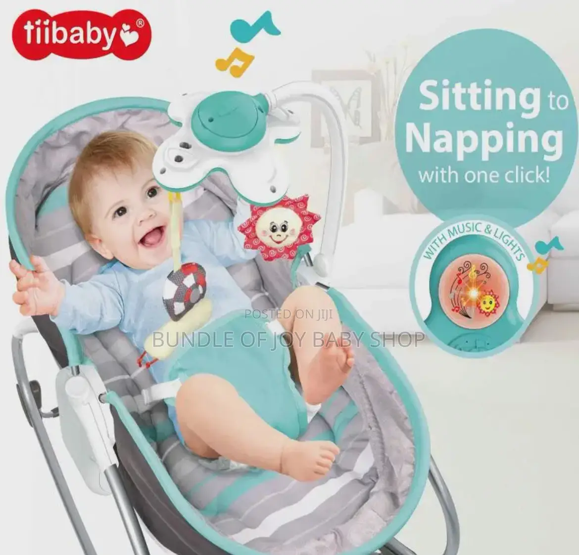 3 in 1 Musical Bed Rocker Rocking Seat