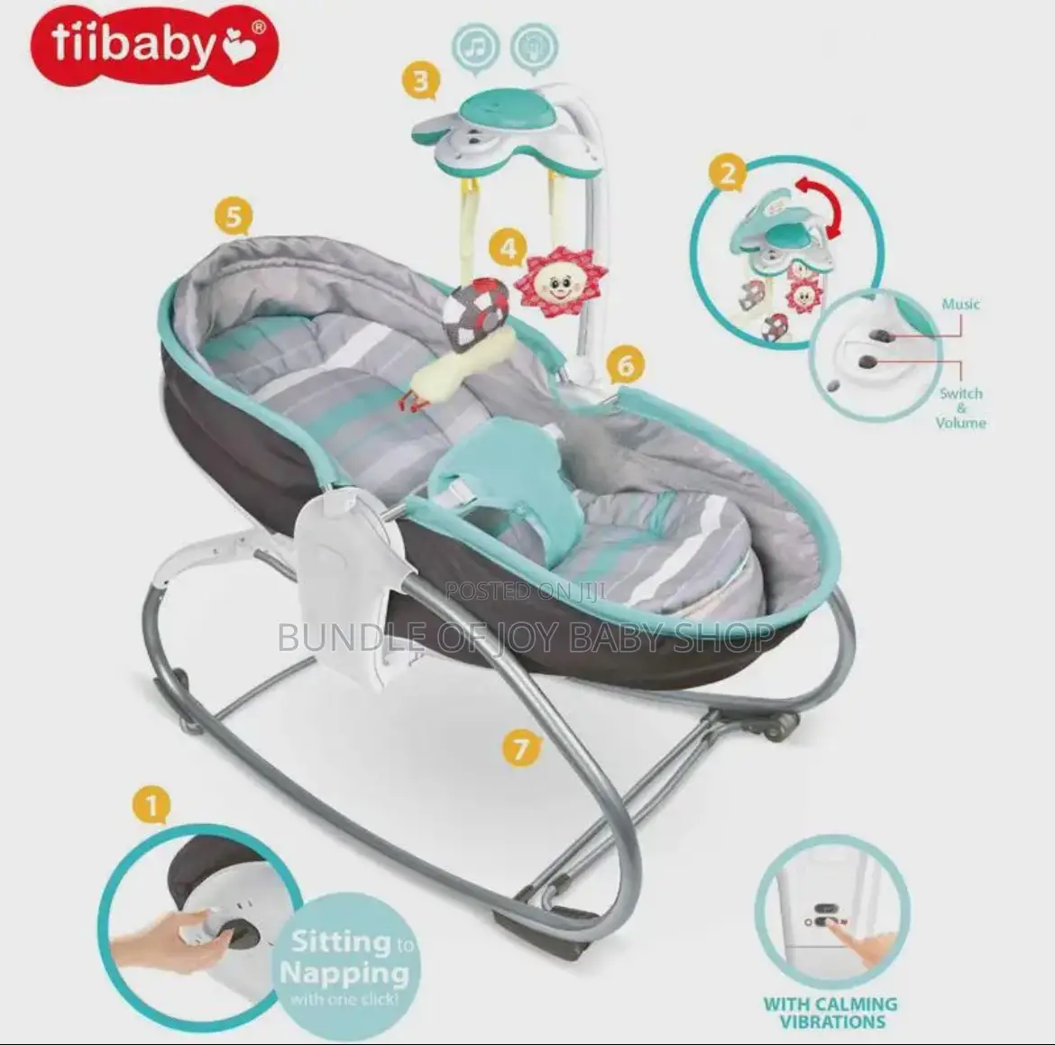 3 in 1 Musical Bed Rocker Rocking Seat