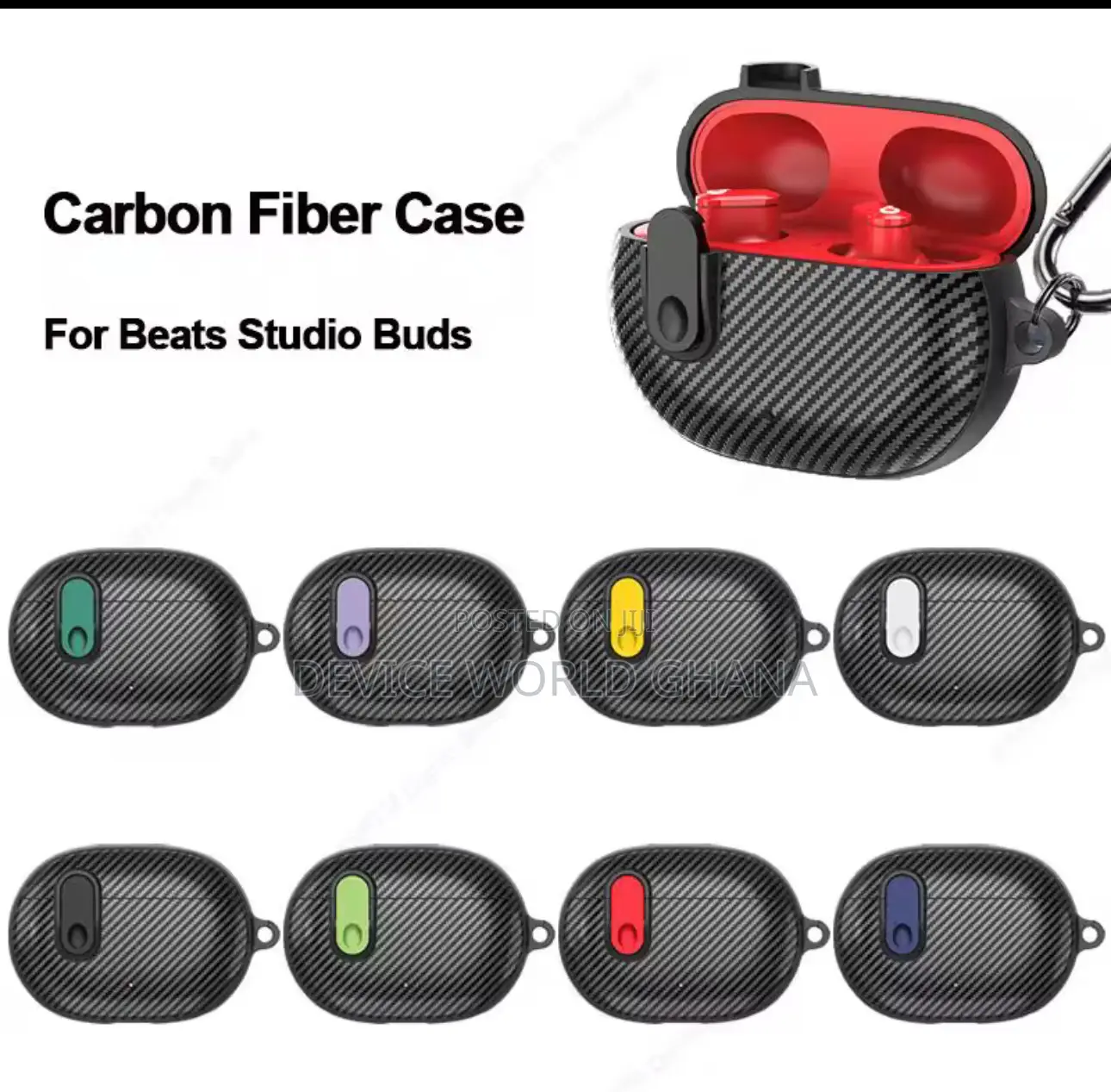 Carbon Fiber Protective Case for Beats Studio Buds and Buds+