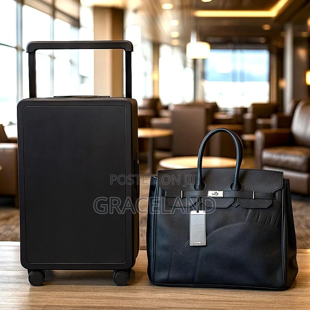 This Is Original 2in1 Pure Leather With Traveling Bag Black