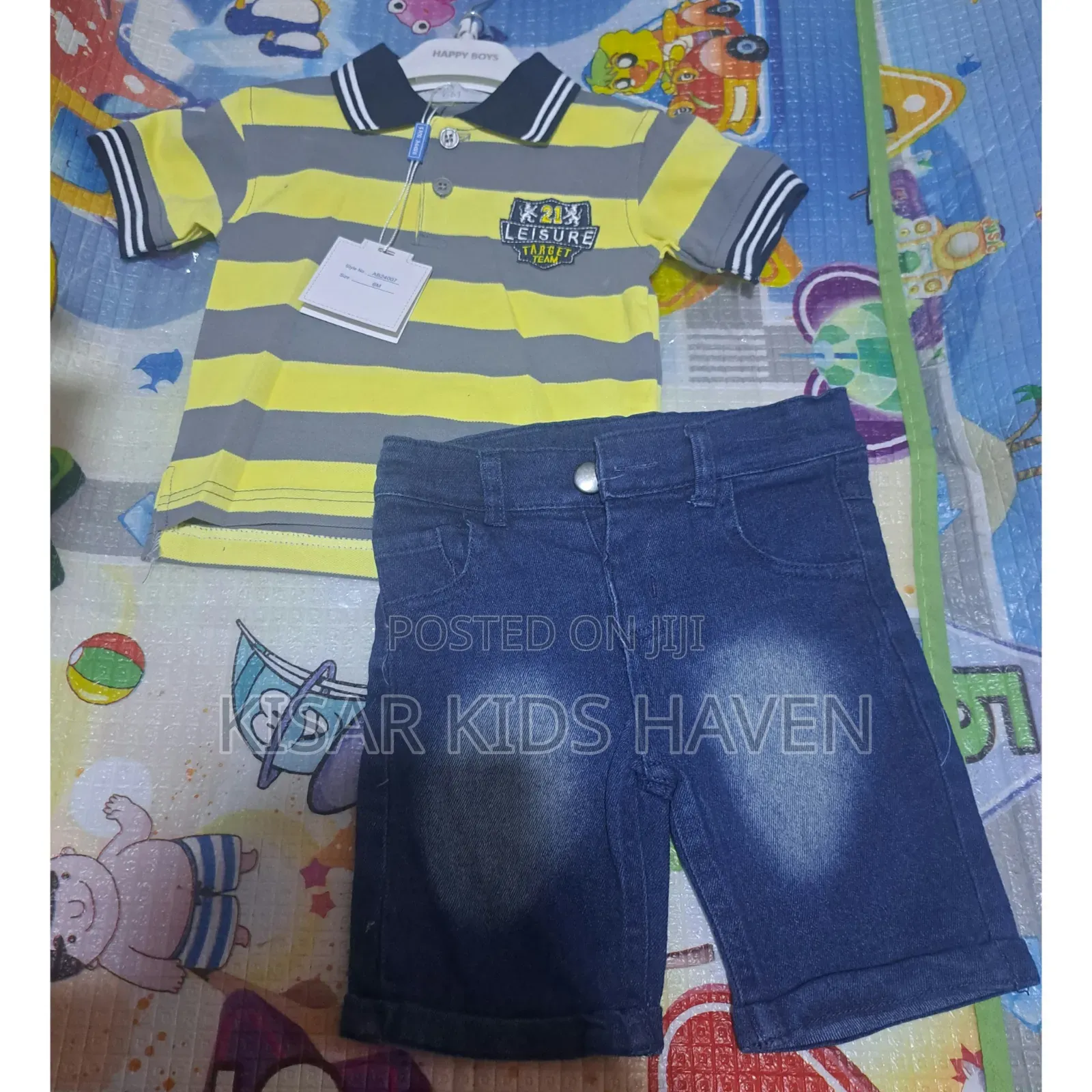 Nice Boys Lacoste Shirt With Jeans Shorts 3 to 6months